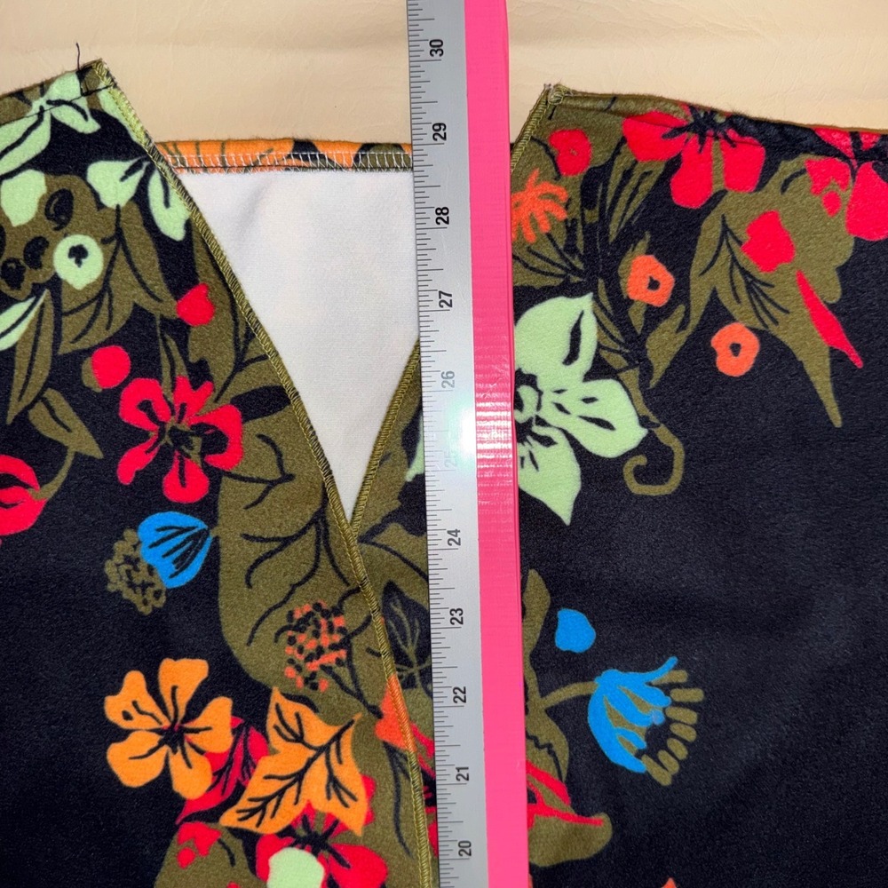 Misslook Black Floral Open Front Long Sleeve Women's Cardigan XL - Picture 6 of 10